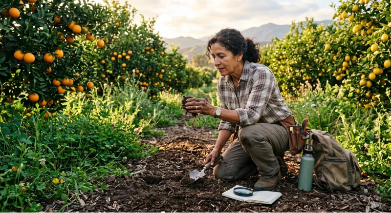 Citrus orchard soil health assessment and biological restoration